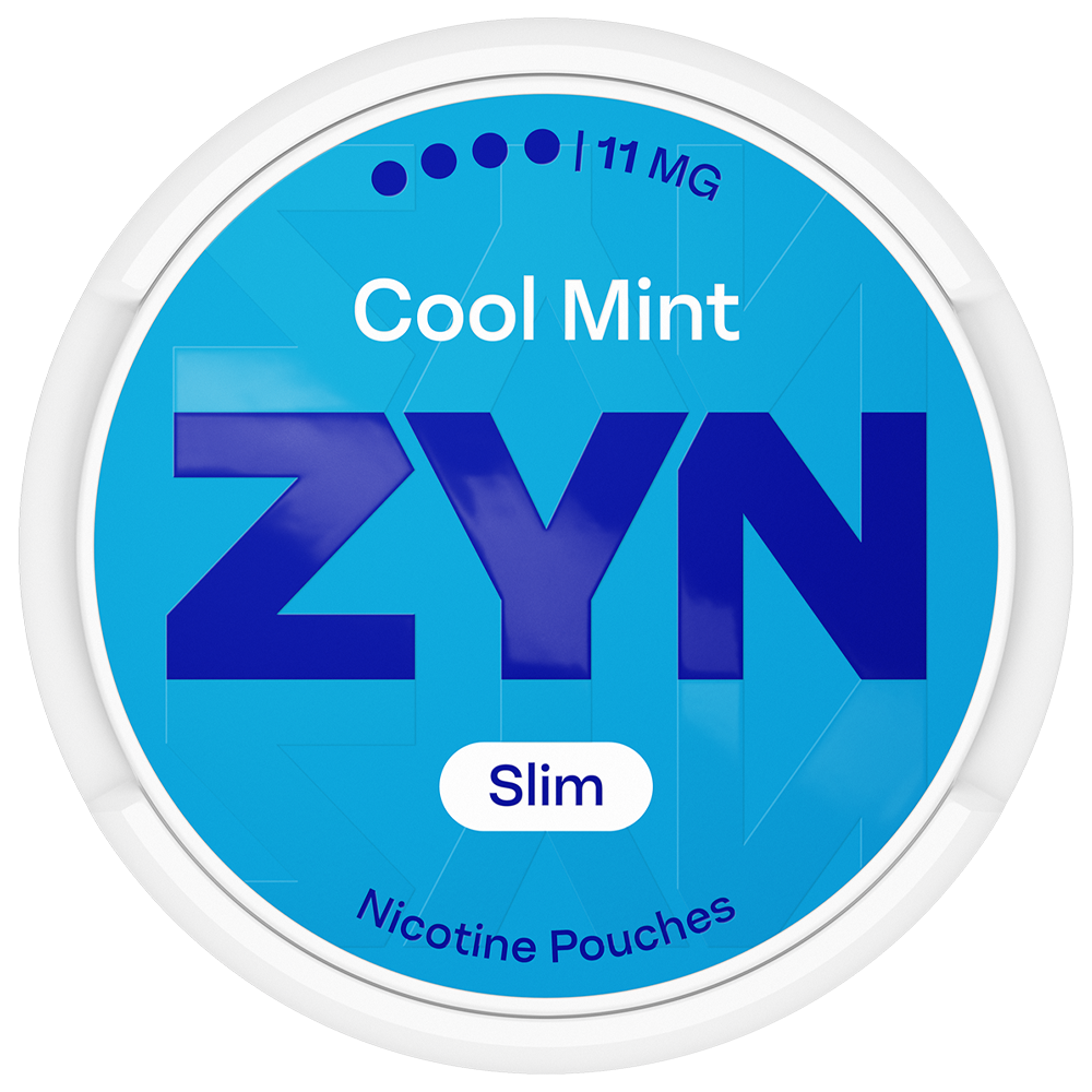 Blue ZYN Cool Mint can Slim 11 MG, view from above