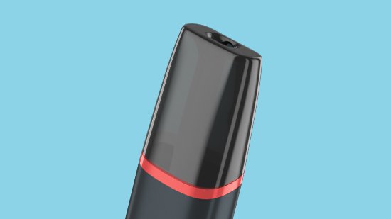 Close up of VEEV ONE vape on a blue background