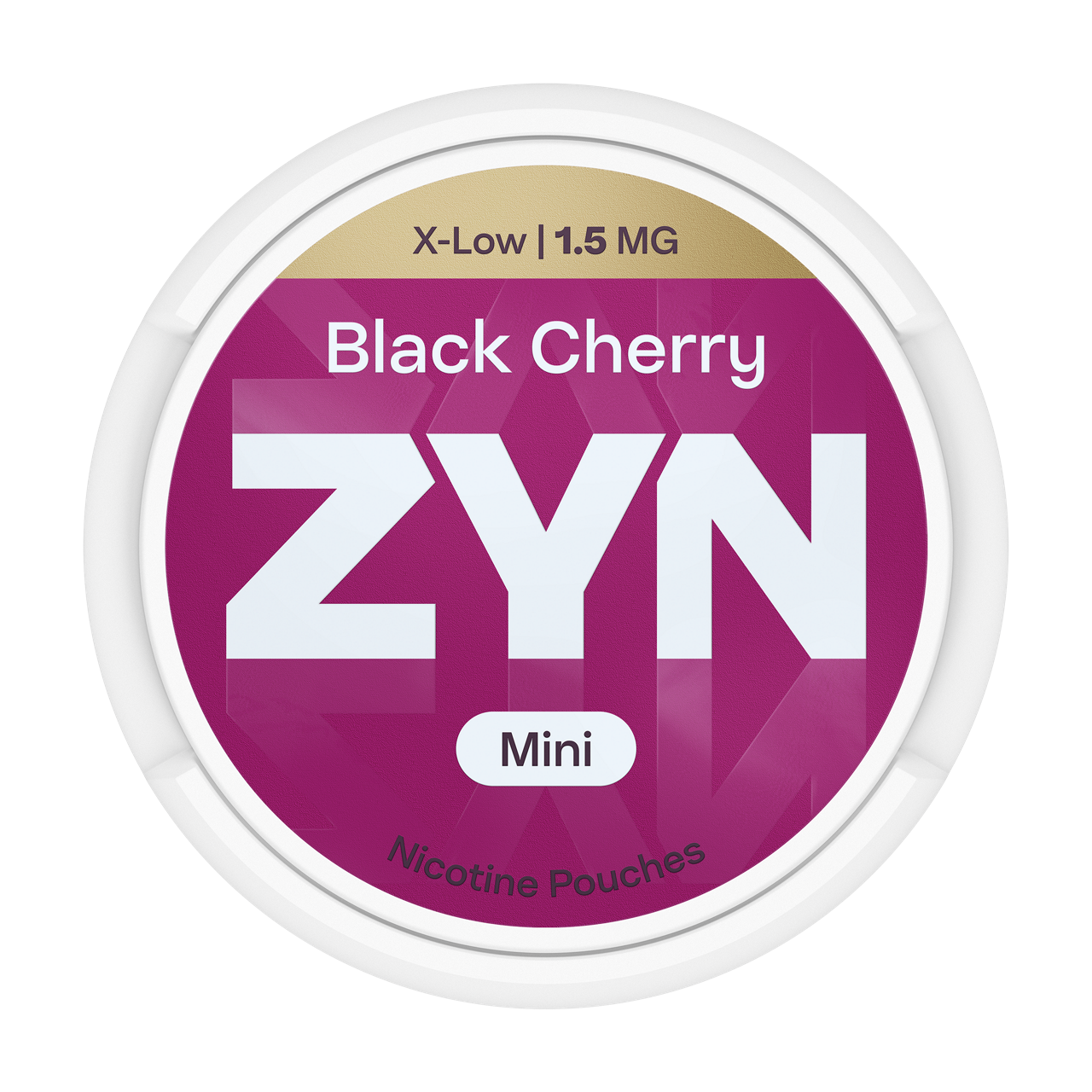 Crvena kutija ZYN Black Cherry Mini 1,5 mg, pogled odozgo