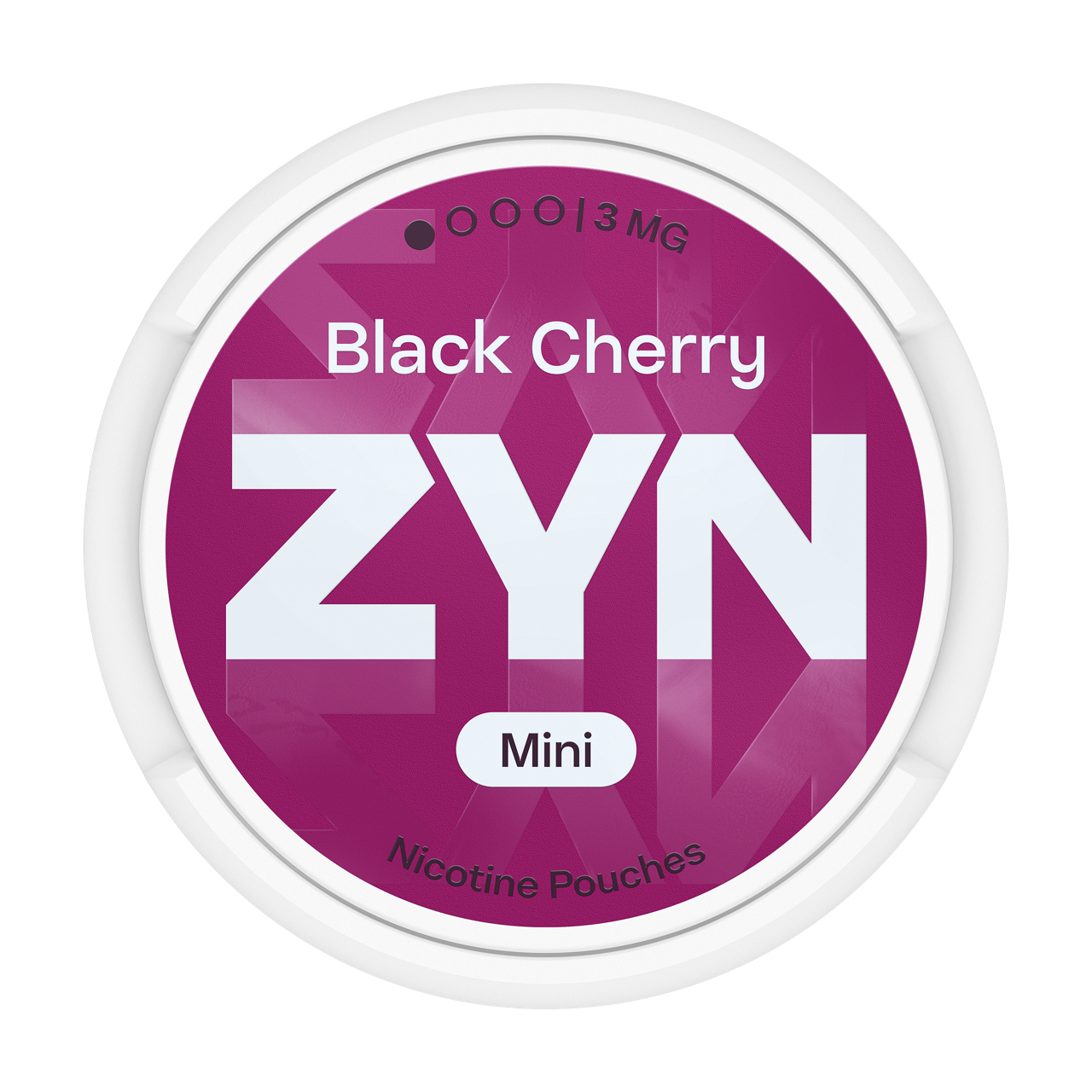 Crvena kutija ZYN Black Cherry Mini 3 mg, pogled odozgo