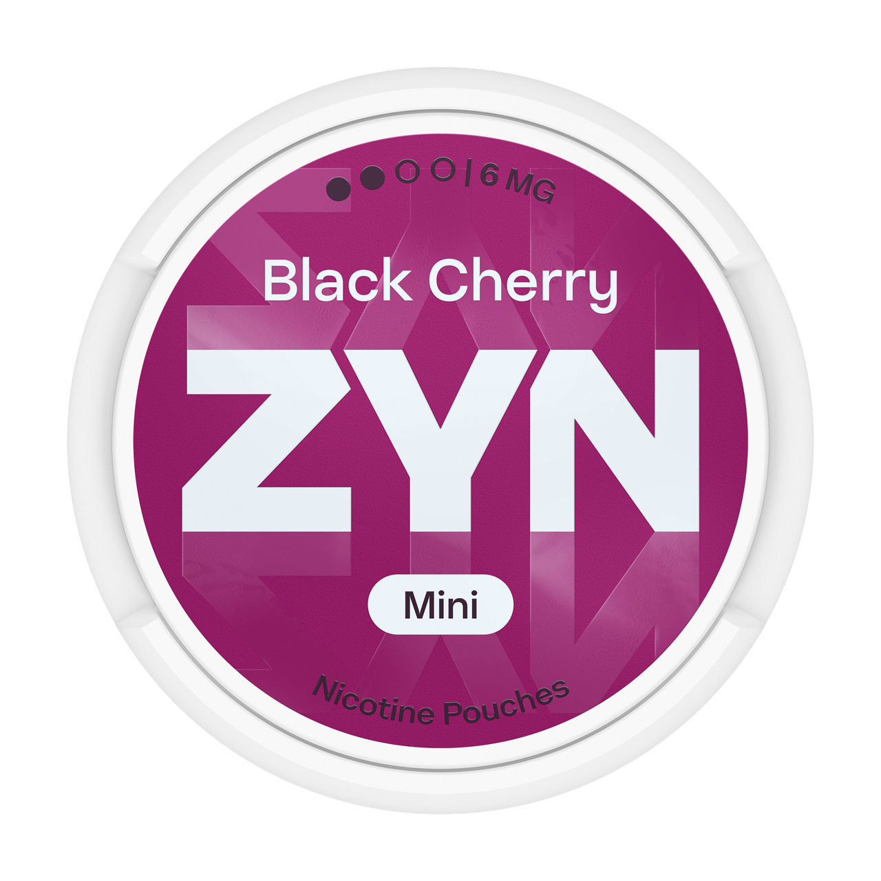 Crvena kutija ZYN Black Cherry Mini 6 mg, pogled odozgo