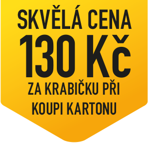 Skvělá cena 130 Kč za krabičku při koupi kartonu