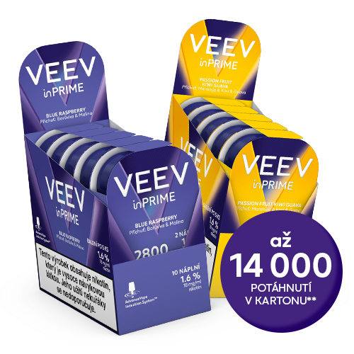Dva kartony VEEV inPRIME náplní