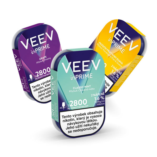 Náplně VEEV inPRIME v různých přichutích