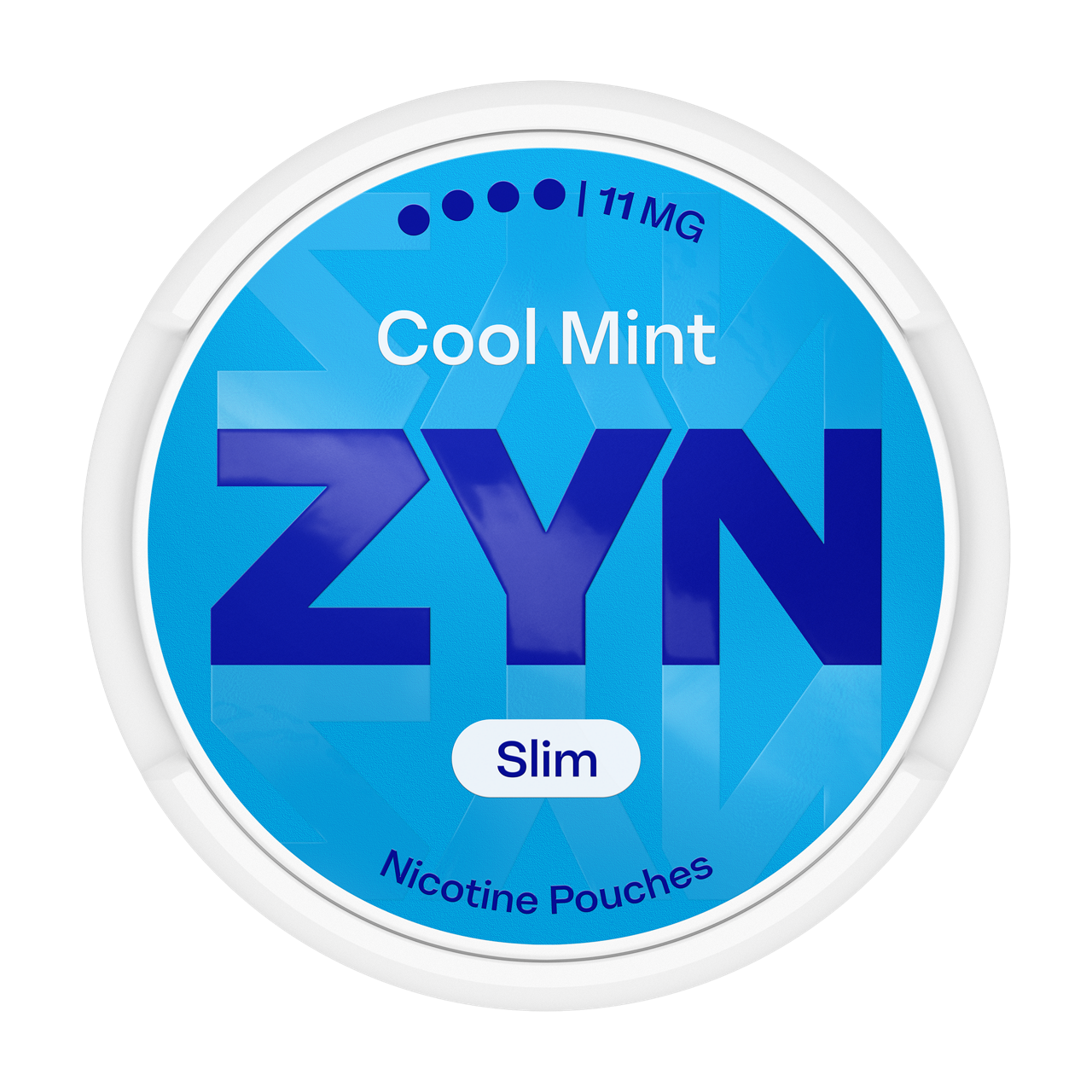 Plava kutija ZYN Cool Mint Slim (Regular) 11 mg, pogled odozgo