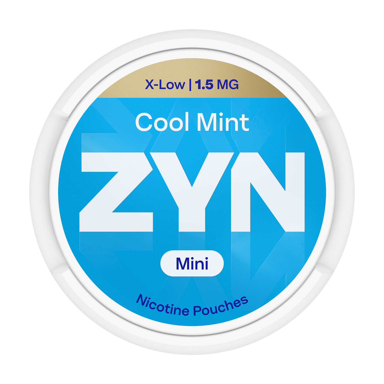 Plava kutija ZYN Cool Mint Mini 1,5 mg, pogled odozgo