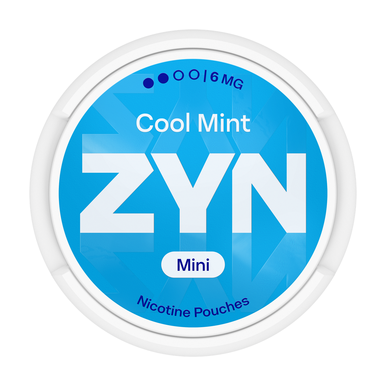 Plava kutija ZYN Cool Mint Mini 6 mg, pogled odozgo
