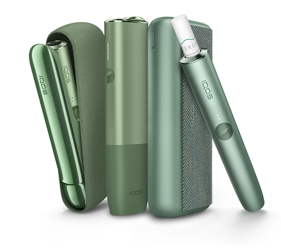 An IQOS ILUMA ONE device, an IQOS ILUMA device and an IQOS ILUMA PRIME device.