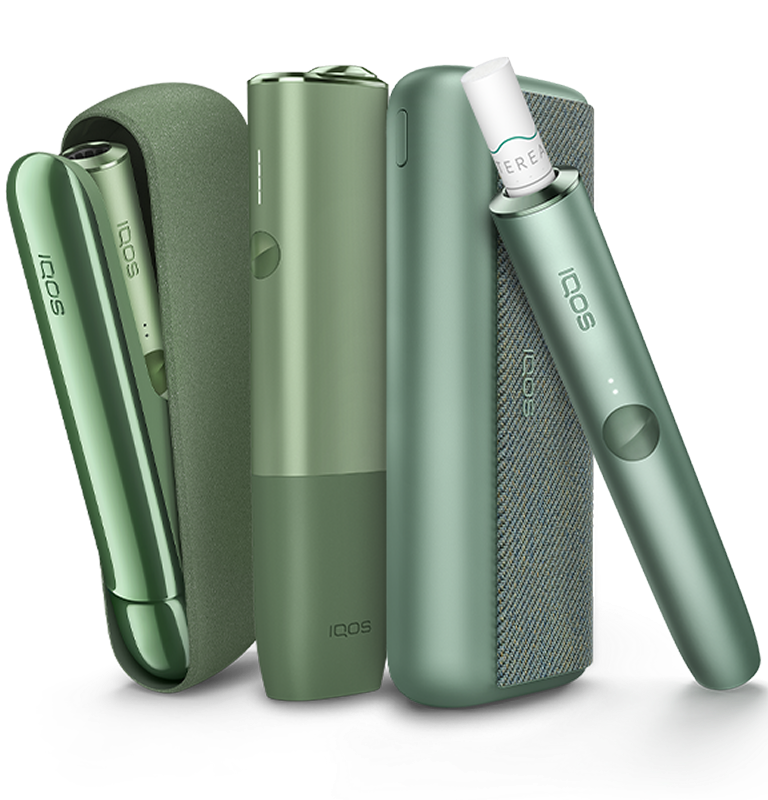 An IQOS ILUMA ONE device, an IQOS ILUMA device and an IQOS ILUMA PRIME device.