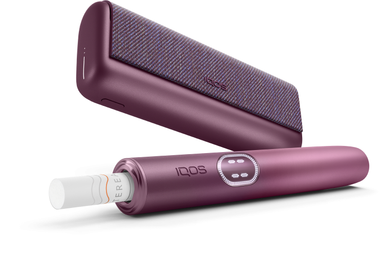 Zariadenie IQOS ILUMA i PRIME vo farbe Garnet Red, nabíjačka, nahrievač a nikotínová náplň