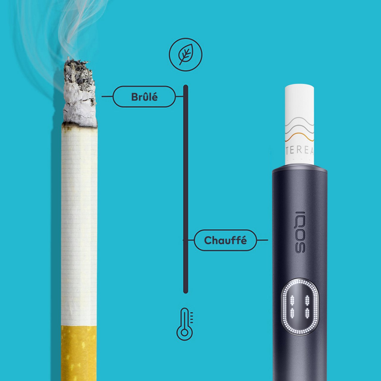 IQOS chauffe le tabac, ne le brûle pas