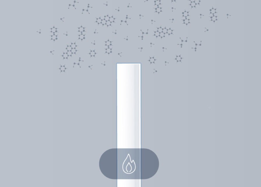 Illustration of particles from cigarette smoke