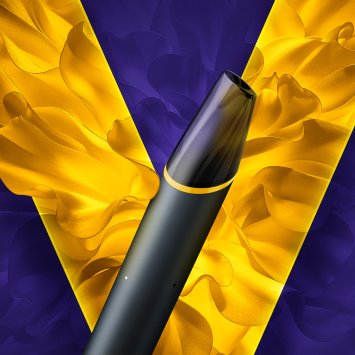 Un vape desechable VEEV now ULTRA sabor Maracuyá Kiwi Guayaba, en un fondo amarillo del logo VEEV. 