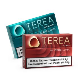 Zwei TEREA Packs in den Sorten Turquoise und Sienna