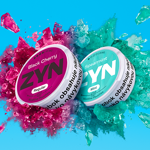 Krabička ZYN Black Cherry 11 mg a krabička ZYN Spearmint 3 mg