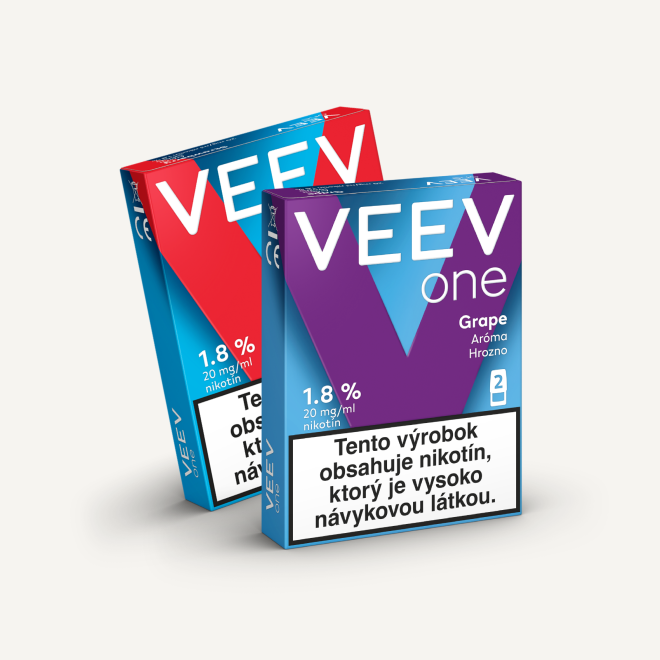 Dve škatuľky rôznych náplní VEEV ONE