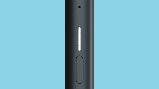 Close up of VEEV ONE vape airflow holes and on/off button