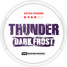 THUNDER Dark Frost Extra Strong Slim Size – weiße und lilafarbene Dose mit tabakfreien Nikotinpouches