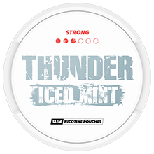 THUNDER Iced Mint Strong Slim Size – weiße und graue Dose mit tabakfreien Nikotinpouches