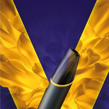 Un vape desechable&nbsp;VEEV now ULTRA&nbsp;sabor menta, en un fondo azul turquesa del logo VEEV. 