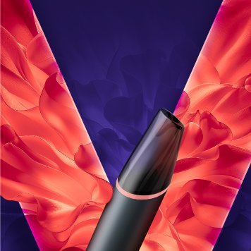 Un vape desechable&nbsp;VEEV now ULTRA&nbsp;sabor menta, en un fondo azul turquesa del logo VEEV. 
