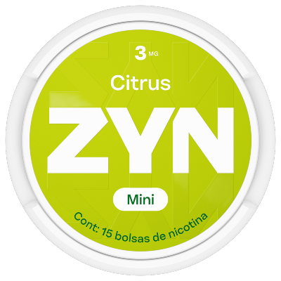 Lata de ZYN Citrus verde claro Mini 3 MG, vista desde arriba