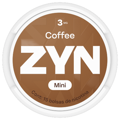 Lata de café ZYN marrón Mini 6 MG, vista desde arriba