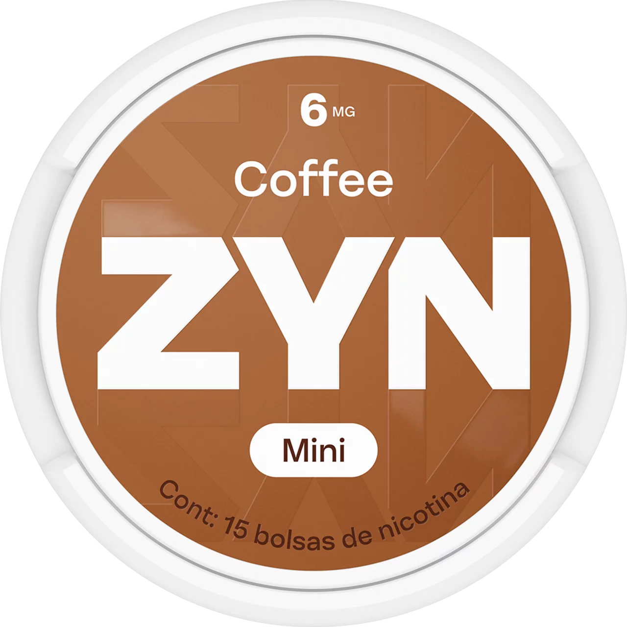 Lata mini de ZYN Coffee roja de 6 mg, vista desde arriba