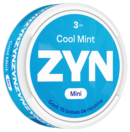 Lata regular de Blue ZYN Cool Mint, vista lateral de tres cuartos