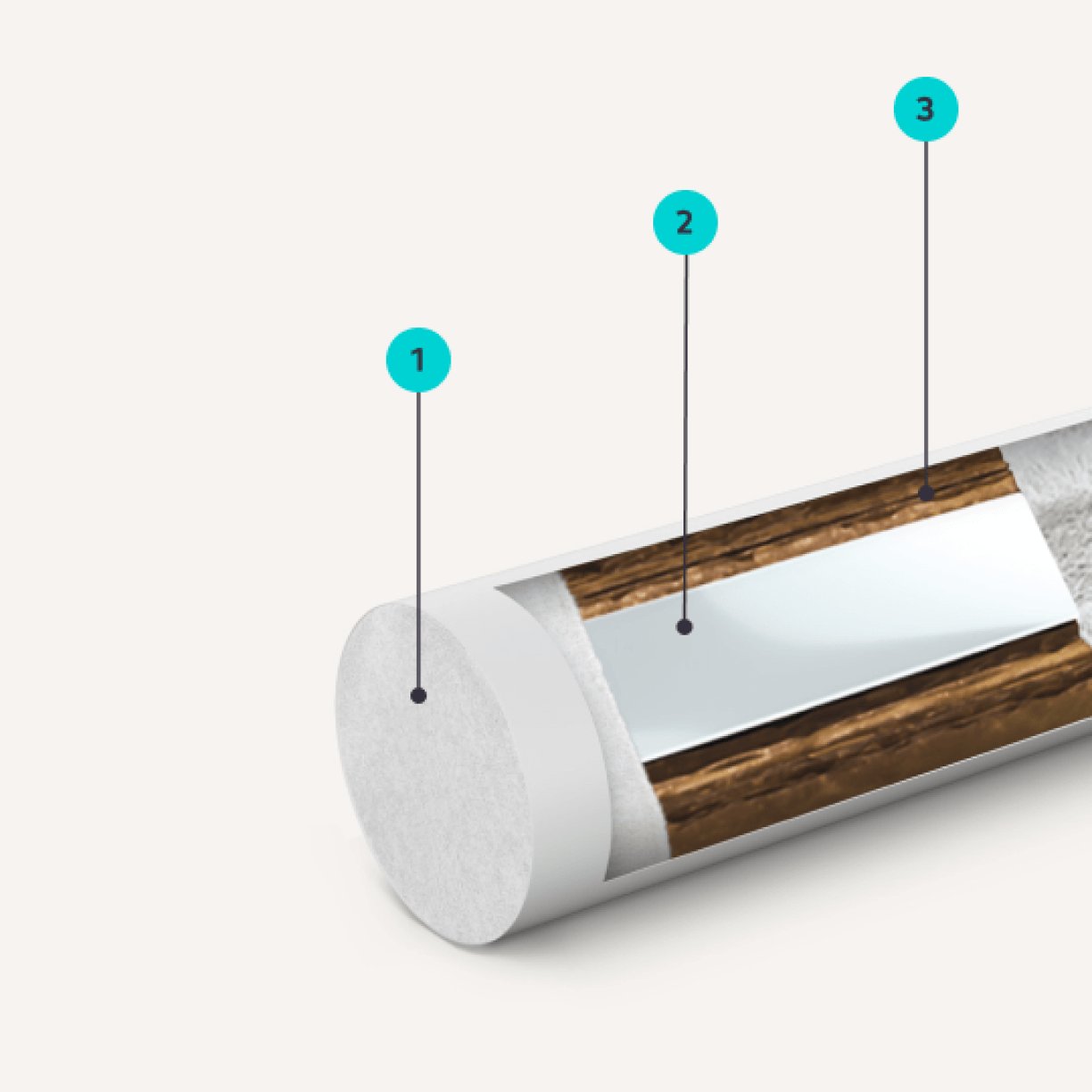 schematischer Querschnitt durch einen TEREA Tabakstick