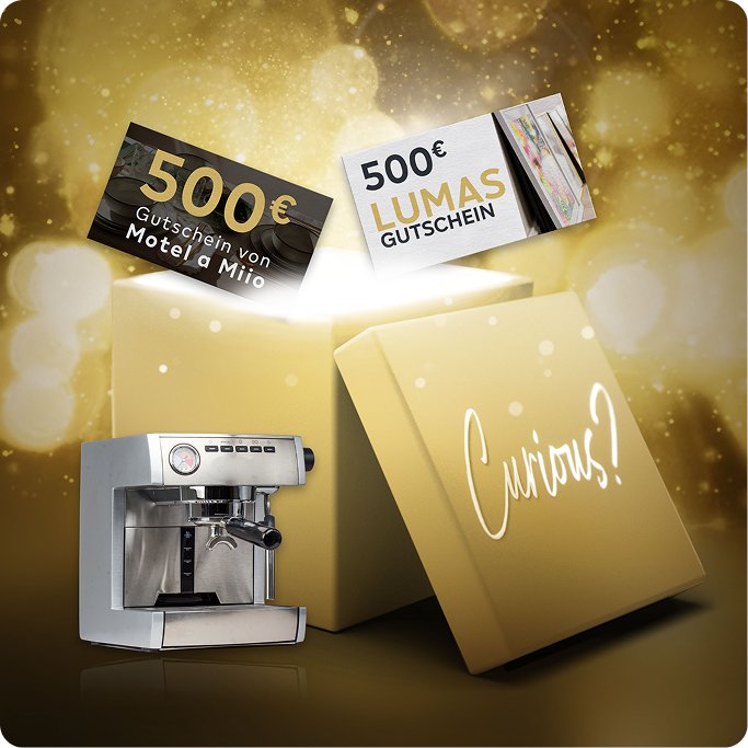 Eine Auswahl der Preise von Woche 2, z. B. eine La Marzocco Espressomaschine. 