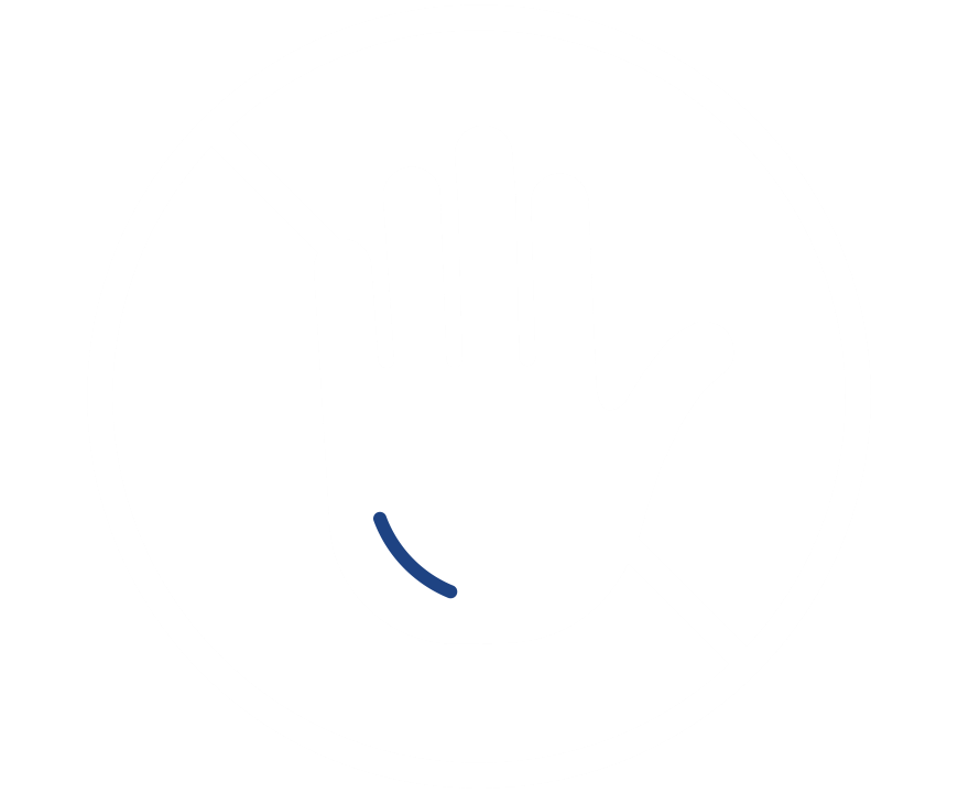 White hands-free icon that shows a crossed-out palm