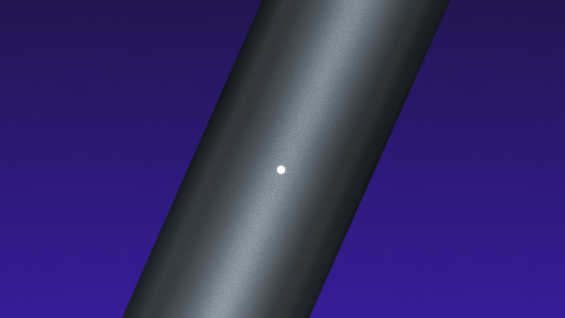 Nahaufnahme des VEEV NOW ULTRA Gerätes mit einer leuchtenden LED Leiste