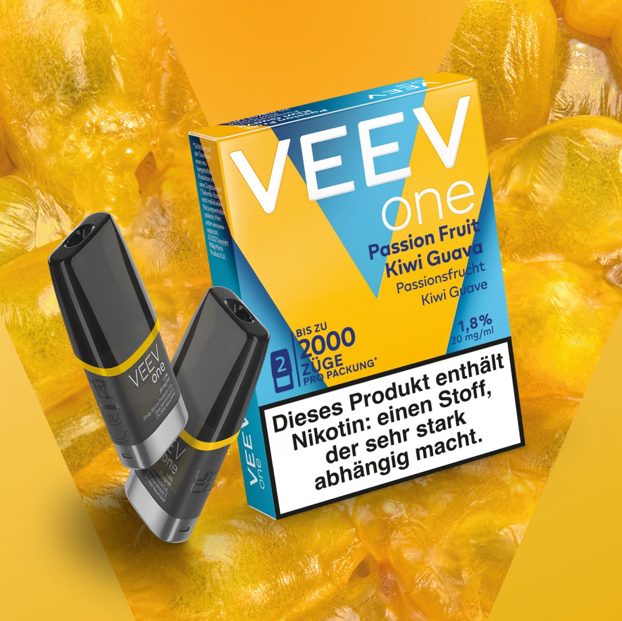 VEEV ONE Pods und VEEV NOW in Passion Fruit Kiwi Guava