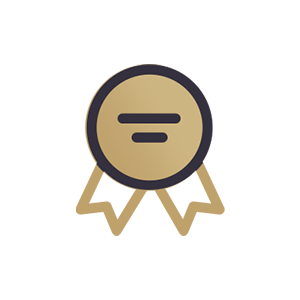 Gold coloured rosette