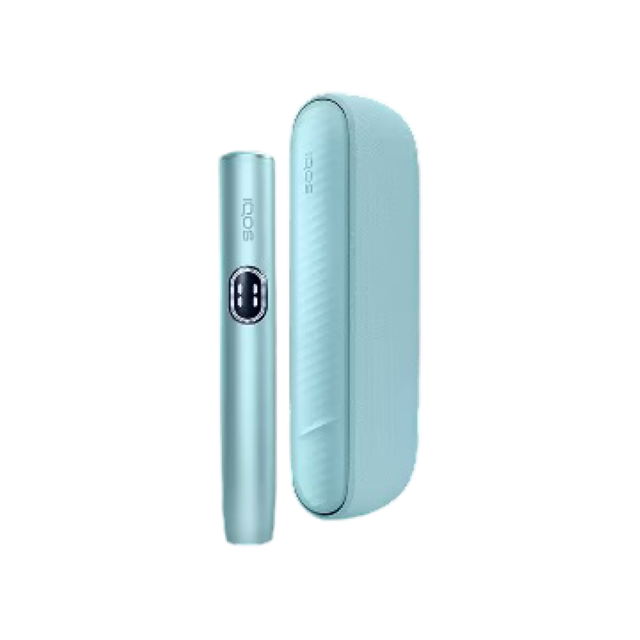 IQOS ILUMA i držač i džepni punjač u svjetloplavoj Breeze Blue boji
