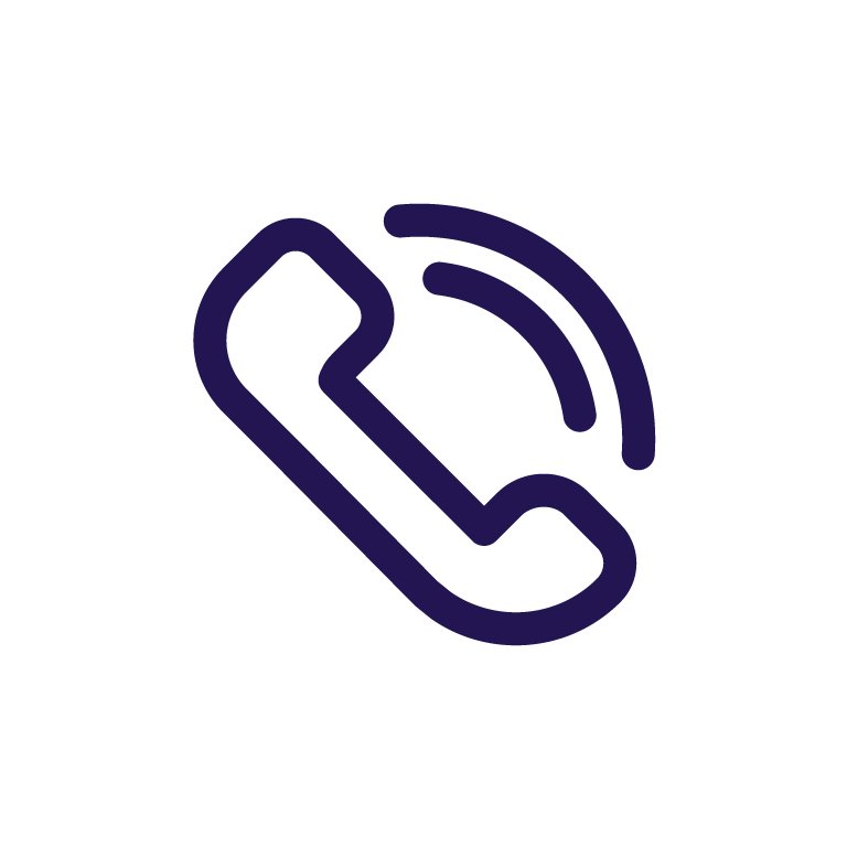 Ícono de un teléfono color azul, con ondas sonoras, indicando una llamada o comunicación.