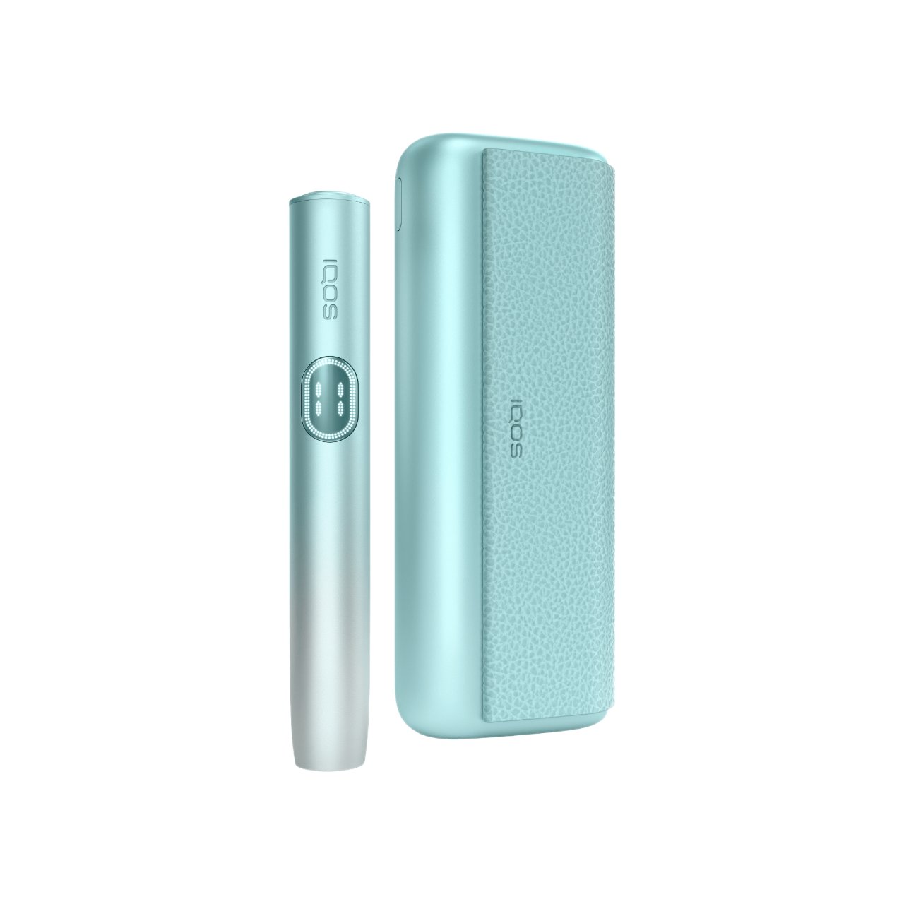 A comparison image that featuring IQOS ILUMA I Prime in Breeze Blue , IQOS ILUMA i in Breeze Blue & IQOS ILUMA i ONE in Breeze Blue