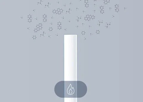 Illustration of particles emitted from a cigarette