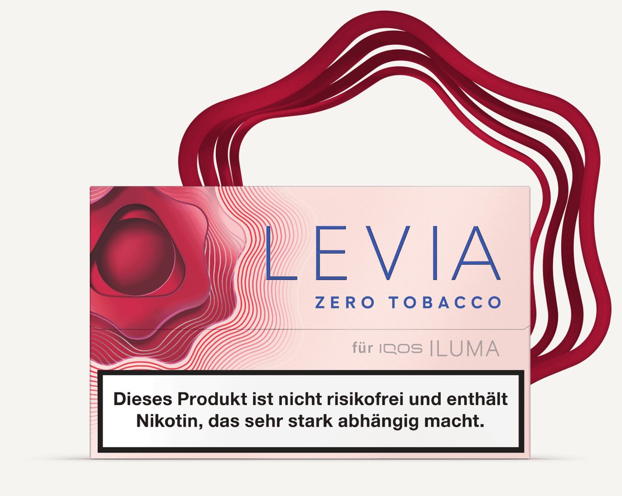 LEVIA Electro Rouge Packung mit Hintergrund