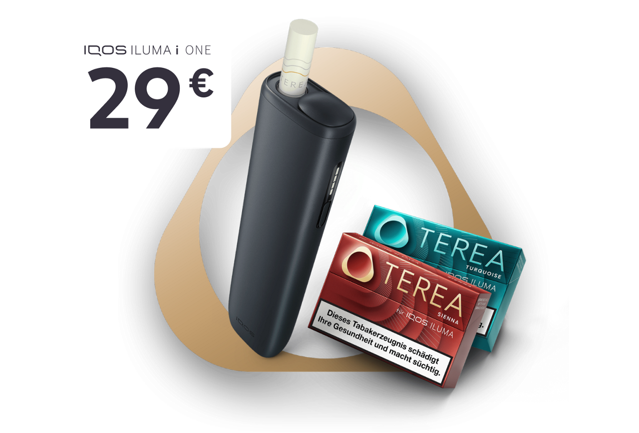 ILUMA i ONE Gerät vor einem türkisen Hintergrund