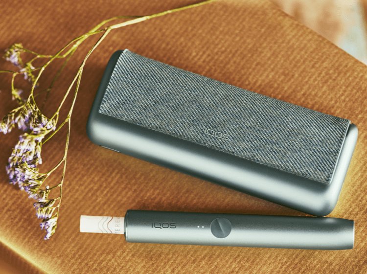 IQOS ILUMA device next to a flower