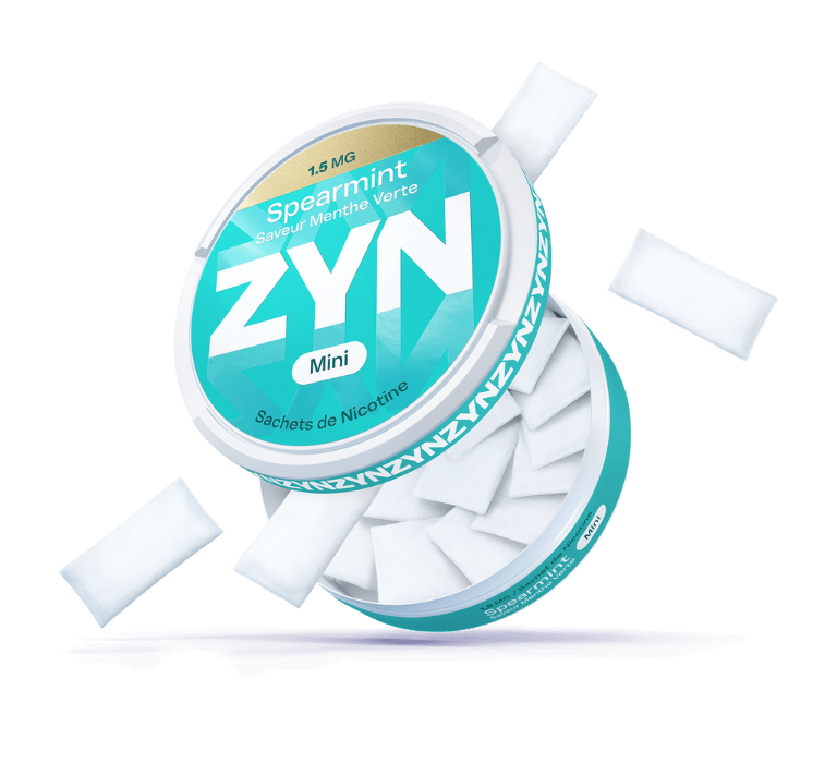 Une boîte de nicotine pouche ZYN spearmint ouverte