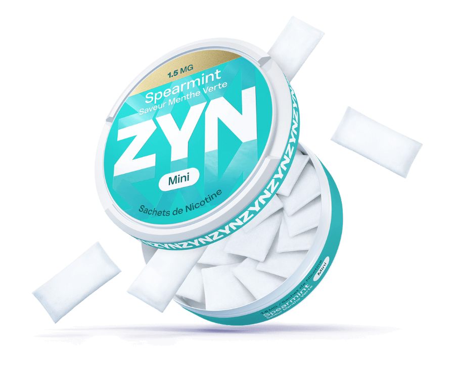 Une boîte de nicotine pouche ZYN spearmint ouverte