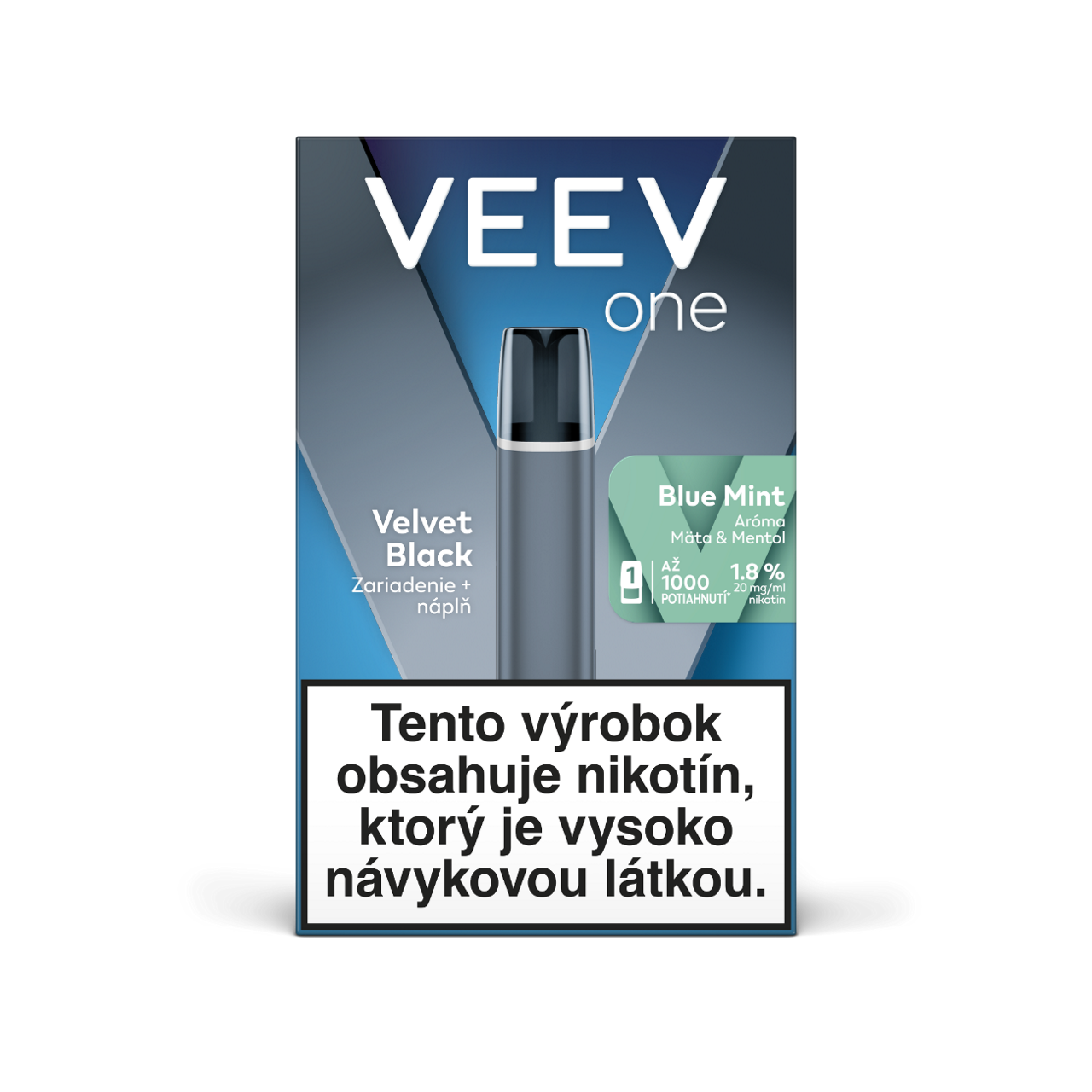 Velvet Black s náplňou Blue Mint