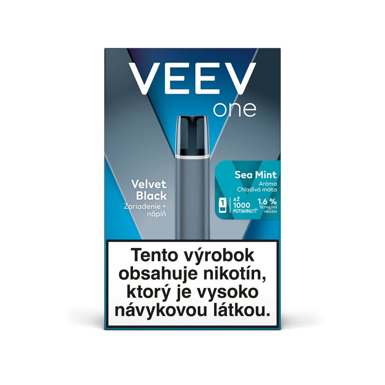 Velvet Black s náplňou Sea Mint 