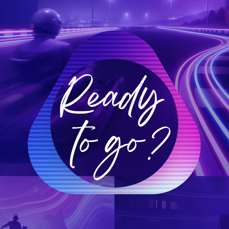  Futuristická nočná scéna vo fialových tónoch s abstraktnou krajinou. Vyhraj zážitok ako nikdy predtým. Ready to go?