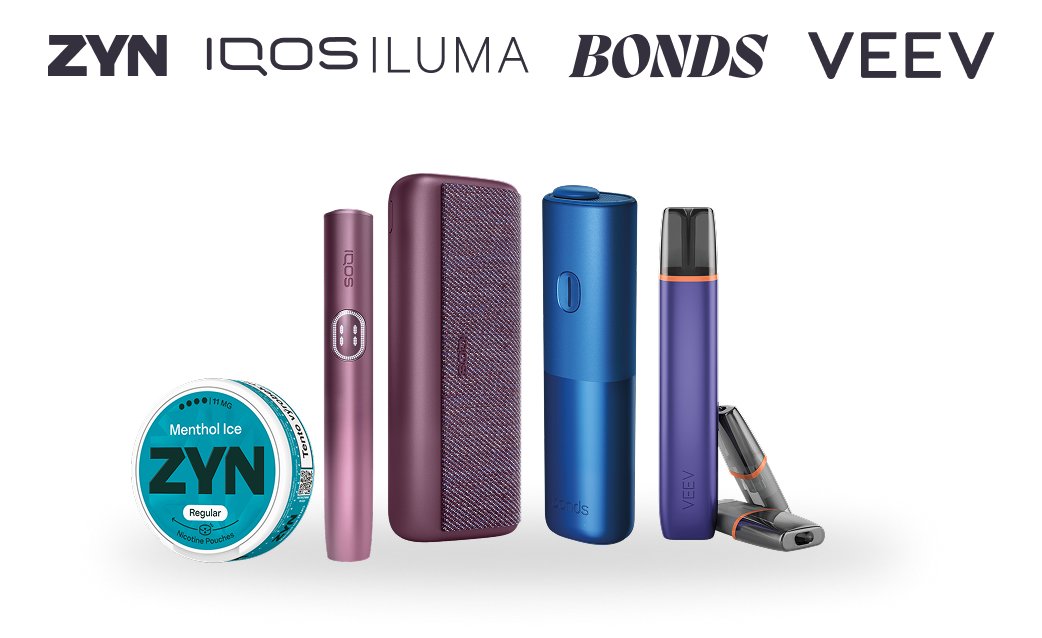 Produkty ZYN IQOS ILUMA BONDS a VEEV