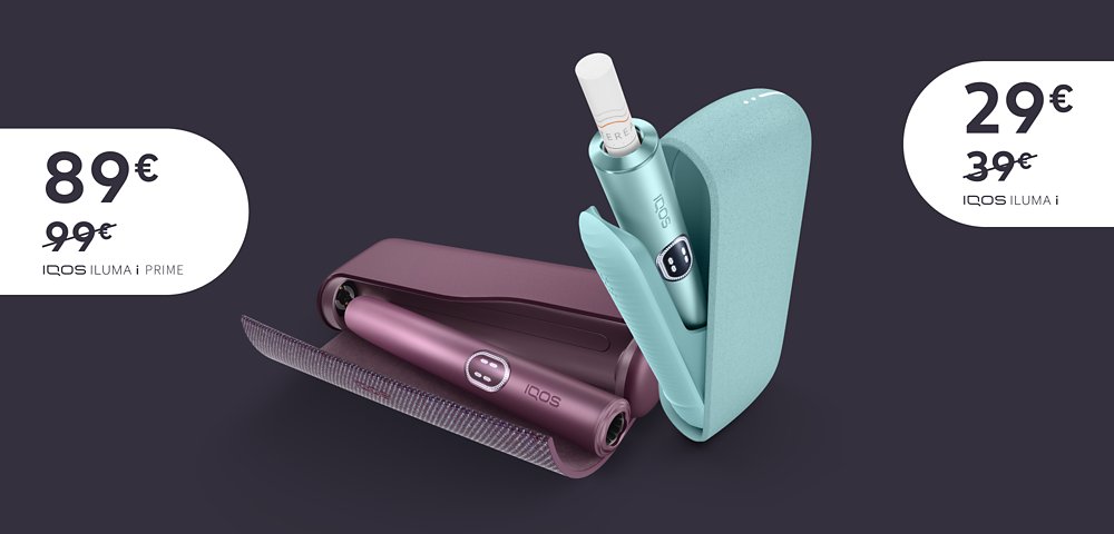 IQOS ILUMA i Prime für 89€ und IQOS ILUMA i für 29€.