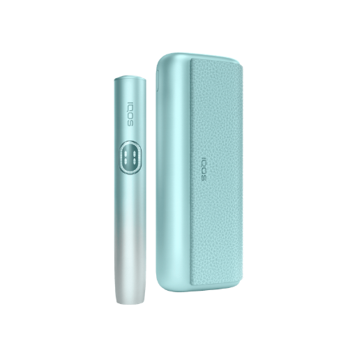 Breeze Blue IQOS ILUMA i PRIME device and its charger